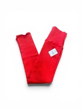 Free People Red Ribbed Leggings